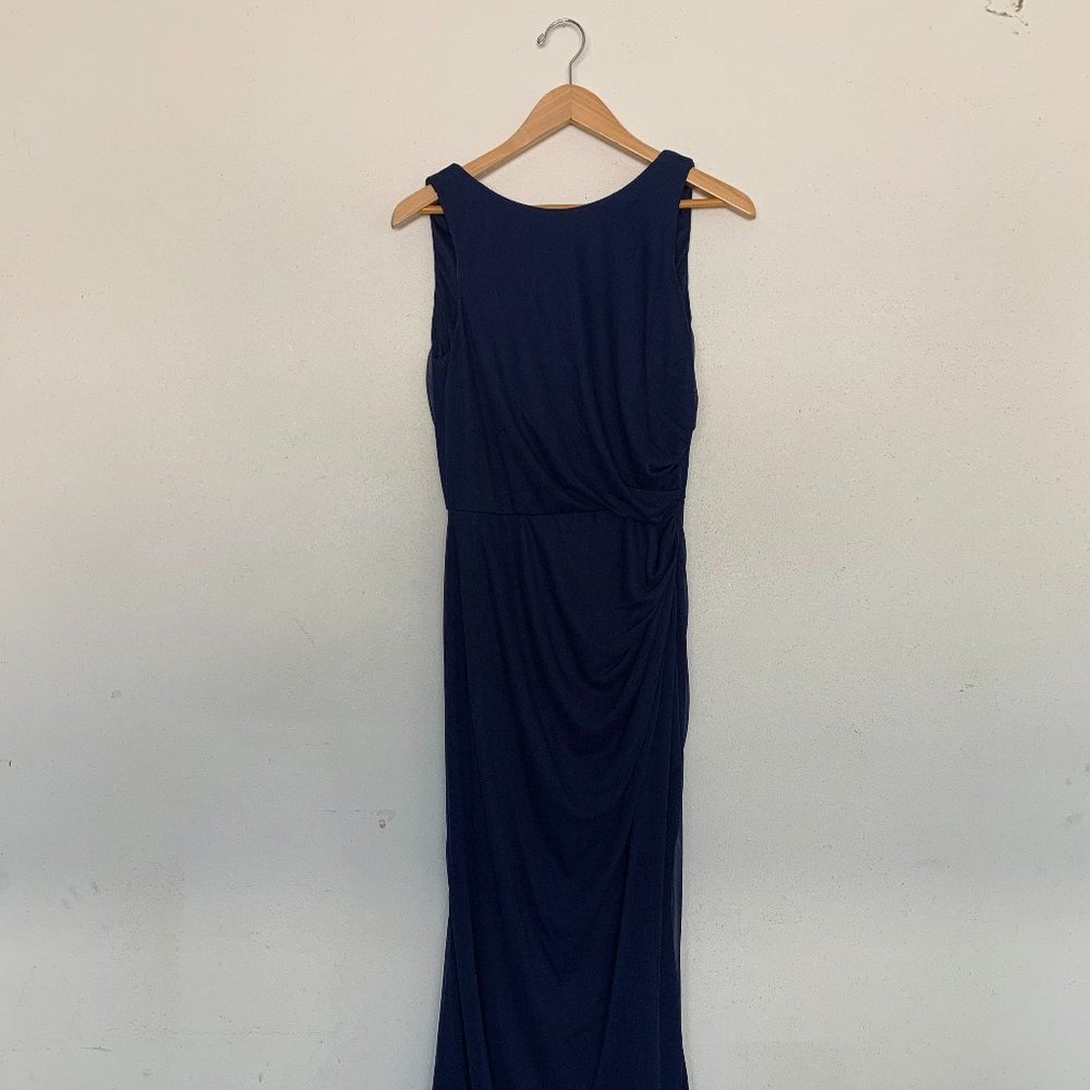 David's Bridal Blue Bridesmaid's Dress